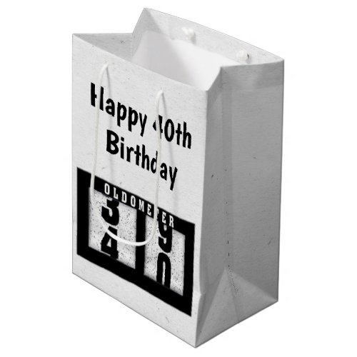 40th Birthday Odometer  Medium Gift Bag