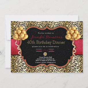 40th birthday or any age Leopard invitation