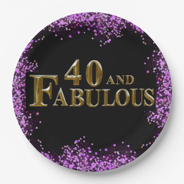 40th Birthday  Paper Plates (Front)