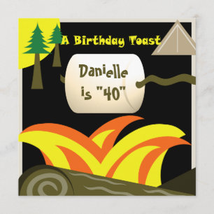 40th Birthday Party and Marshmallow Toast Invitation