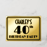 [ Thumbnail: 40th Birthday Party — Art Deco Look “40” + Name Invitation ]
