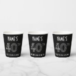 [ Thumbnail: 40th Birthday Party: Art Deco Style + Custom Name Paper Cups ]