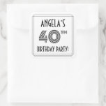 [ Thumbnail: 40th Birthday Party: Art Deco Style + Custom Name Sticker ]