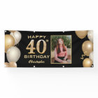 40th Birthday Party Black and Gold Balloons Photo