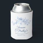 40th Birthday Party Blue Rose Floral Custom Can Cooler<br><div class="desc">Add flair to your birthday party table decor with these custom blue floral can coolers</div>