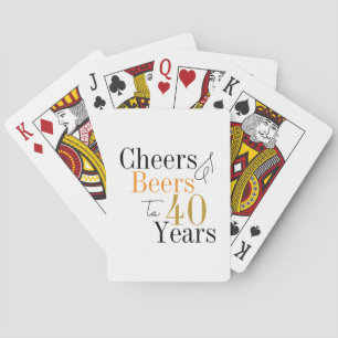 40th Birthday Party Cheers Beer Minimal Poker Cards