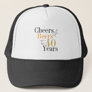 40th Birthday Party Cheers Beer Minimal Trucker Hat