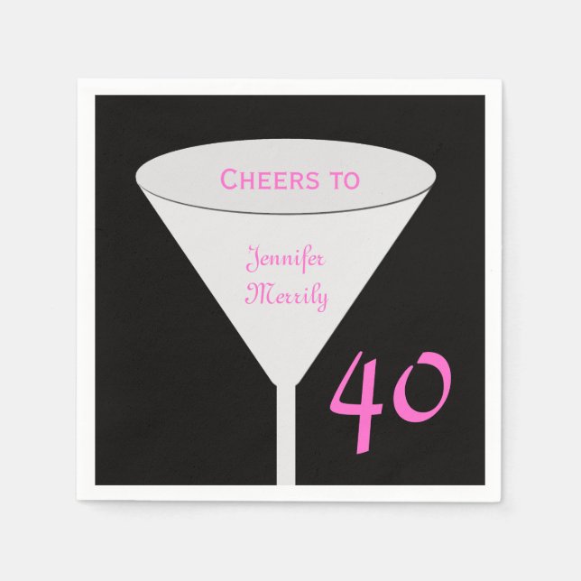 40th Birthday Party "Cheers To" Paper Napkins (Front)