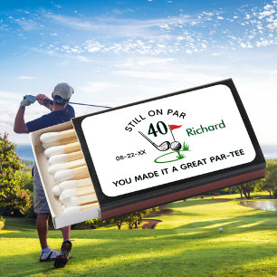 40TH Birthday Party Custom Golf Theme Favor Matchboxes