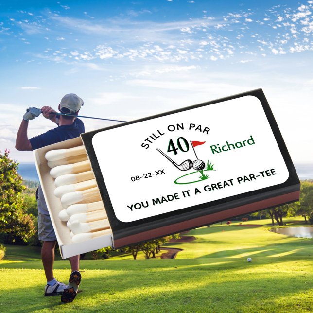 40TH Birthday Party Custom Golf Theme Favor Matchboxes (Creator Uploaded)