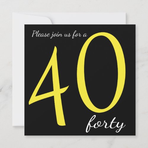 40th Birthday Party   DIY Text Invitation