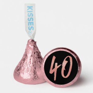 40th birthday party faux rose gold glitter hershey®'s kisses®
