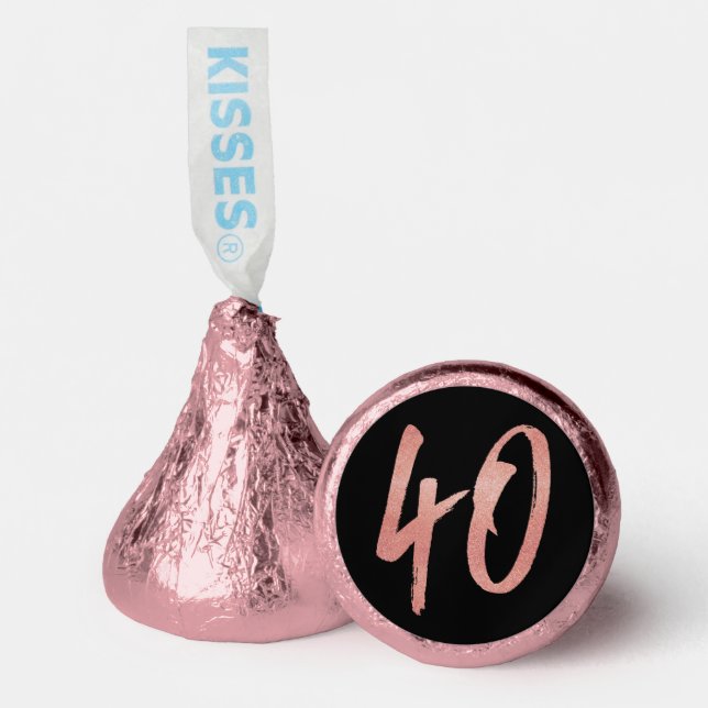 40th birthday party faux rose gold glitter hershey®'s kisses® (Front)