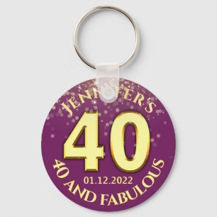 40th Birthday party favor Keychain