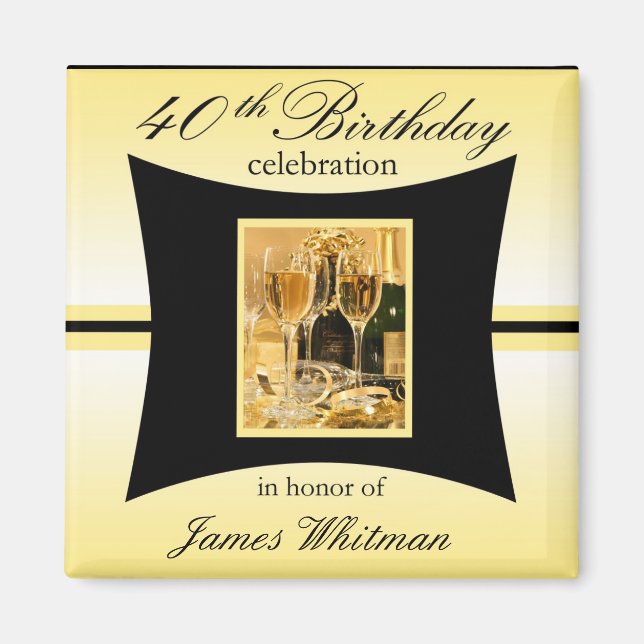 40th Birthday Party Favor/Souvenier Magnet (Front)