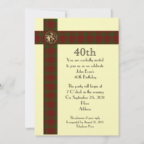 40th Birthday party formal invitation for man