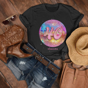40th Birthday Party Gold Pink Glitter Disco Ball T-Shirt
