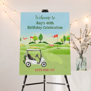 40th Birthday Party Golf Guy Photo Welcome   Foam Board