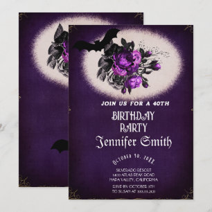 40th Birthday Party Gothic Invitation