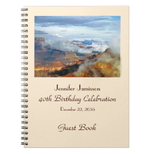 40th Birthday Party Guest Book, Grand Canyon, Name Notebook