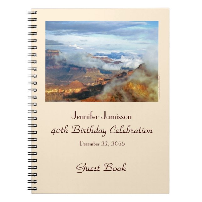 40th Birthday Party Guest Book, Grand Canyon, Name Notebook (Front)