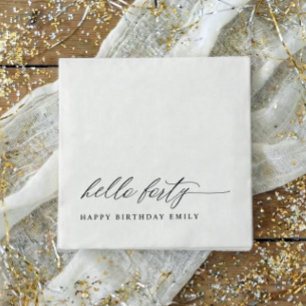 40th Birthday Party Hello 40 Modern Milestone Napkins