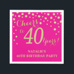 40th Birthday Party Hot Pink and Gold Diamond Napkins<br><div class="desc">40th Birthday Party Invitation with Hot Pink and Gold Glitter Diamond Background. Gold Confetti. Adult Birthday. Man or Woman Birthday. For further customization,  please click the "Customize it" button and use our design tool to modify this template.</div>