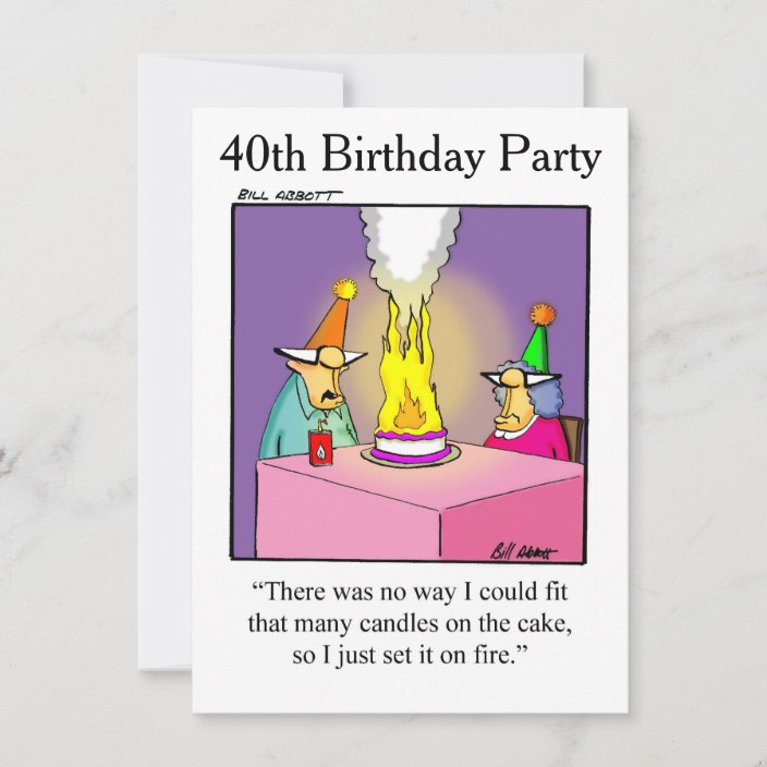 40th Birthday Party Humorous Invitations For Her