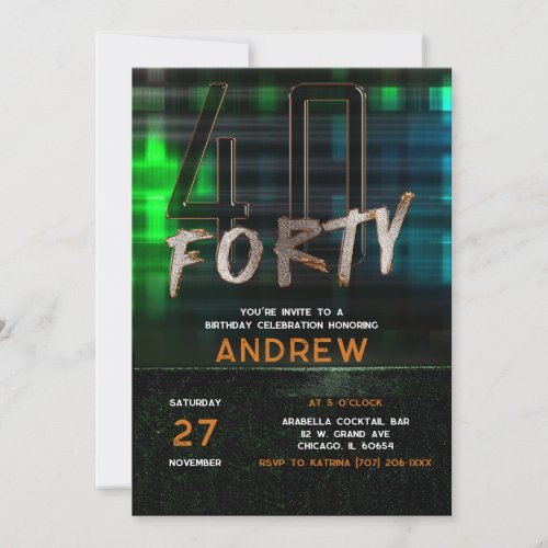 40th Birthday Party Ideas for Guys Invitation