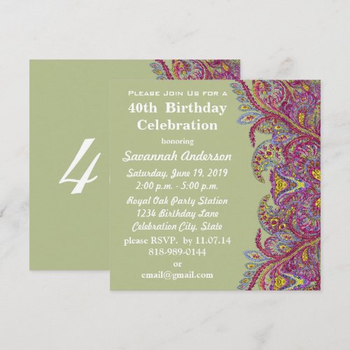 40th Birthday Party Invite