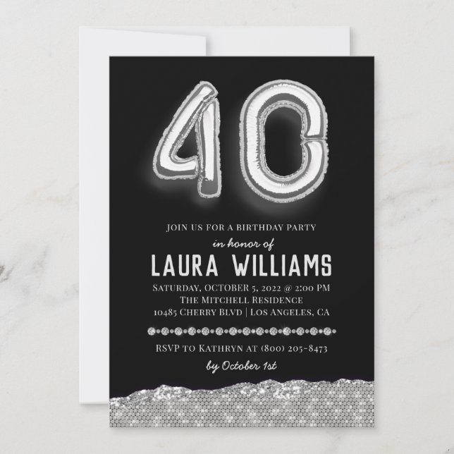 40th Birthday Party Invitation (Front)