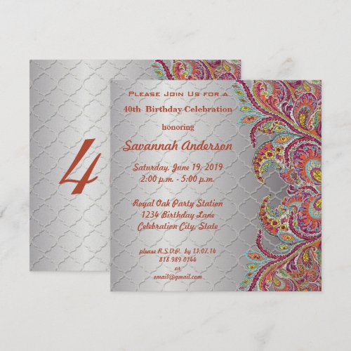 40th Birthday Party Invites