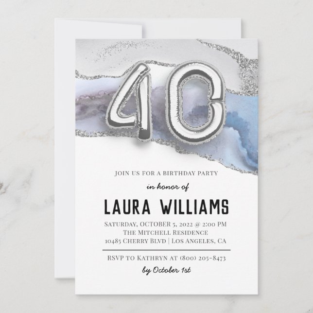 40th Birthday Party Invitation (Front)