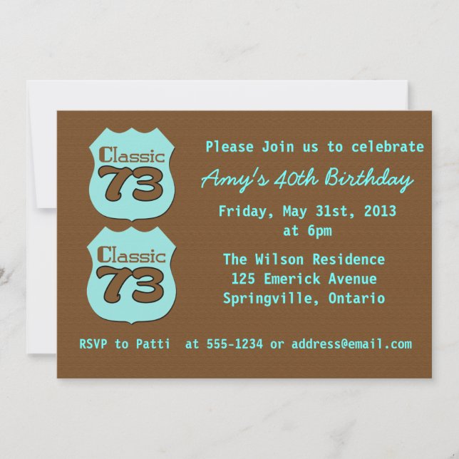 40th Birthday Party Invitation (Front)