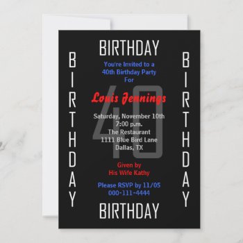 40th Birthday Party Invitation 40 by henishouseofpaper at Zazzle