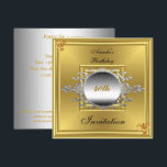 40th Birthday Party  Invitation Gold Silver<br><div class="desc">40th Birthday Party  Invitation Gold Silver</div>