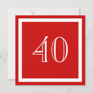 40th Birthday Party Invitation - Red