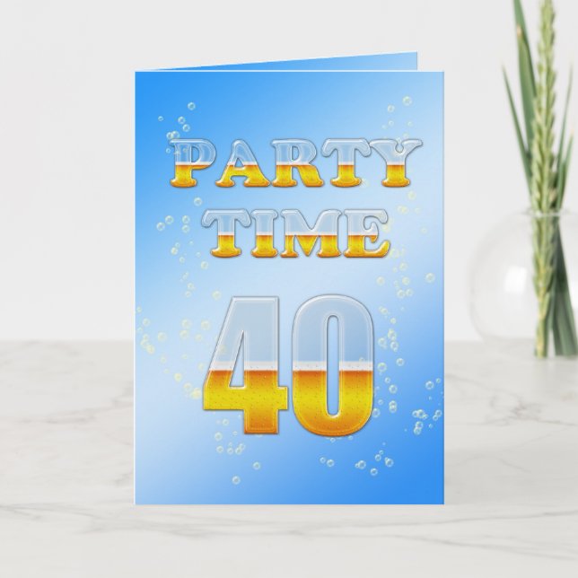 40th birthday party invitation with lots of beer (Front)