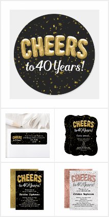 40th Birthday Party Invitations for Men and Women