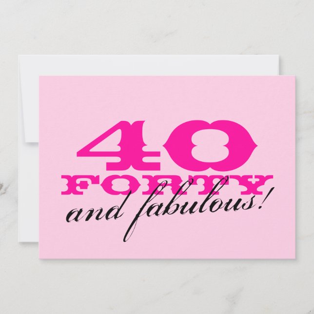 40th Birthday Party invitations for women (Front)