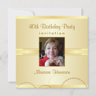 40th Birthday Party Invitations - Photo Optional