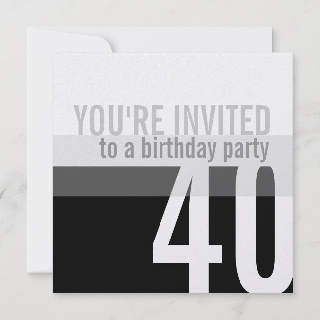 40th Birthday Party Invitations {Silver} (Front)