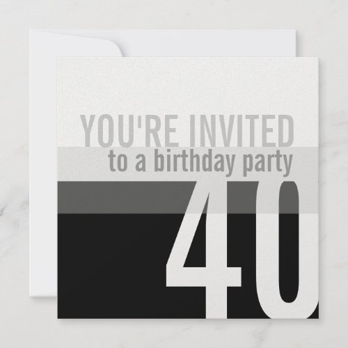 40th Birthday Party Invitations {Silver}