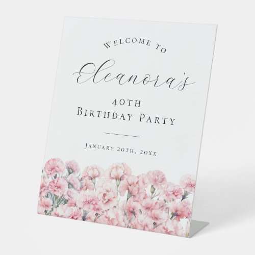 40th Birthday Party January Birth Flower Welcome