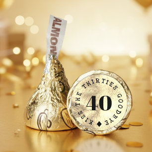 40th Birthday Party Kiss the 30s Goodbye Gold Hershey®'s Kisses®