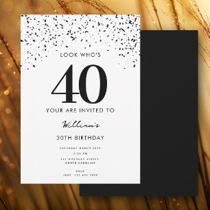 40th Birthday Party Look Who's 40 Modern Invitation