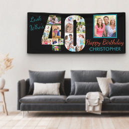 40th Birthday Party Look Who&#39;s 40 Photo Collage  Banner