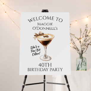40th Birthday Party Martini Welcome Foam Boards
