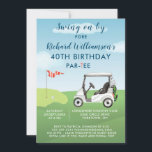 40th Birthday Party Men's Golf Theme Party   Invitation<br><div class="desc">This fun 40th Birthday Party Invitation has a Golf theme and it's perfect for a Golfer. It features a cart on a course and much to personalize to make appropriate for your own event. We have all the ingredients to make it a special party — starting with a party invitation;...</div>