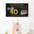 40th Birthday Party Name Guitars Music Rocks 40 Banner | Zazzle